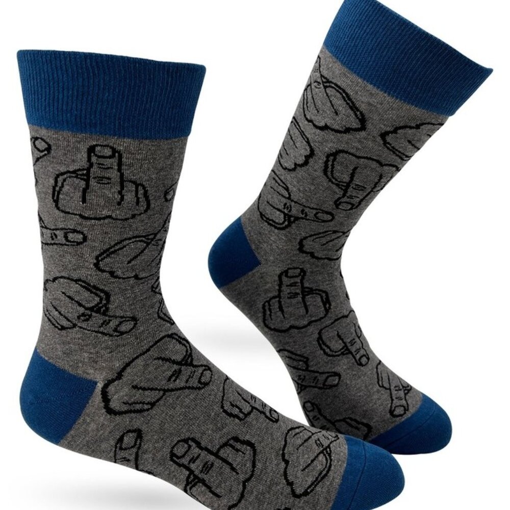Men's Novelty Crew Sock Flip Off Finger